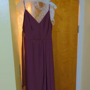 David's Bridal Floor Length Chiffon in Wine